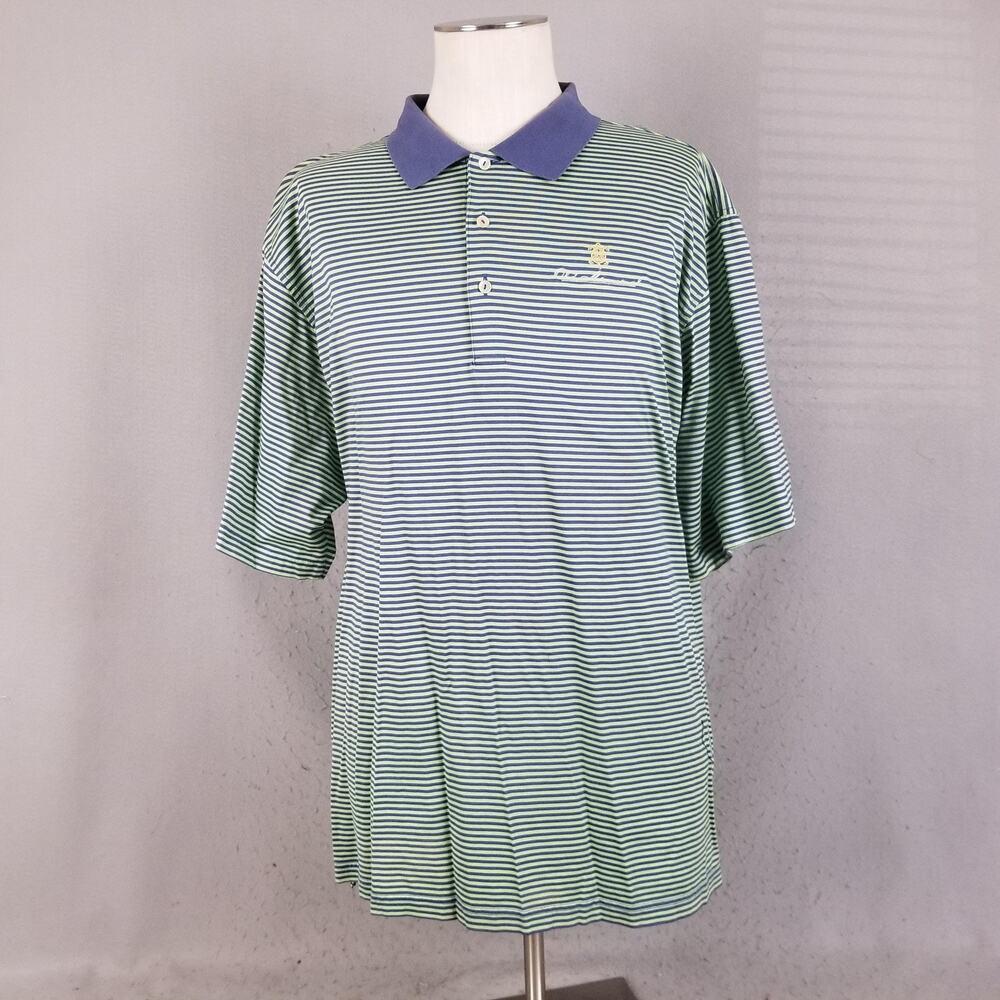Peter Millar Polo Shirt Mens‎ 2XL Striped Turtle Embroidered Golf Casual